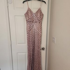 Champaign Sequin Formal Gown